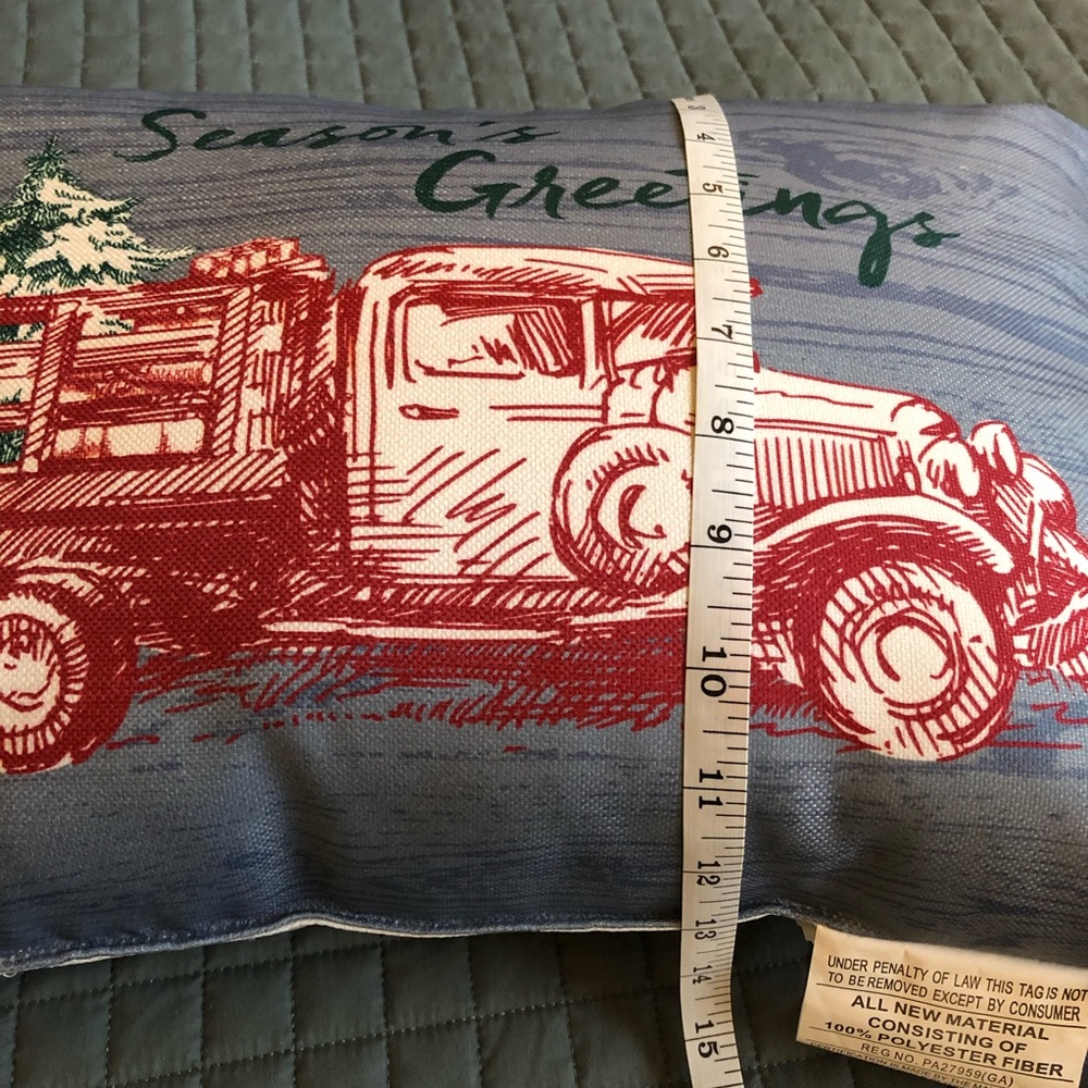NEW Season’s Greetings pillow; 18x13 - Picture 4 of 4